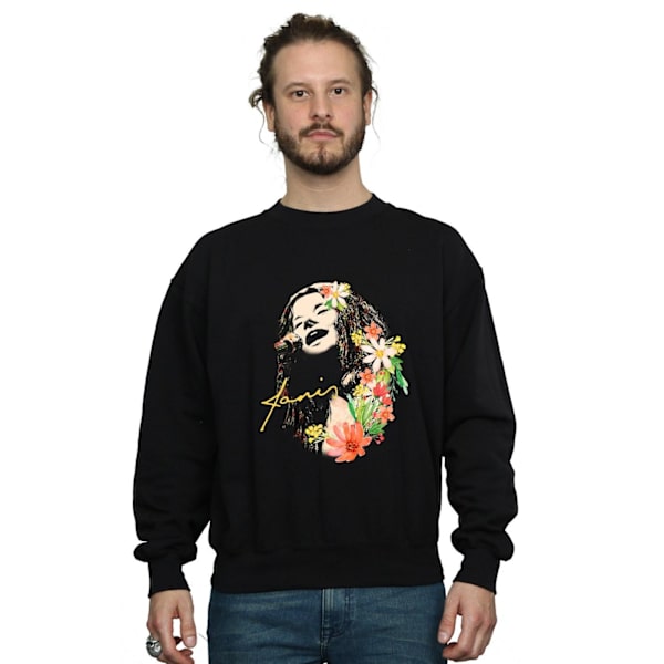 Janis Joplin Herr Blommig Mönstrad Sweatshirt L Svart Black L