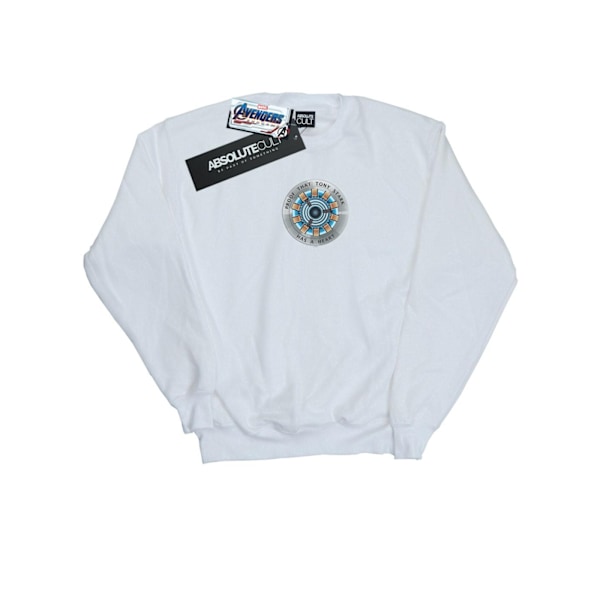 Marvel Boys Avengers Endgame Tony Stark Hjärta Sweatshirt 5-6 År White 5-6 Years