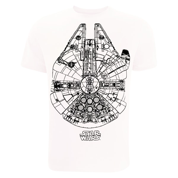 Star Wars T-shirt Millennium Falcon för män S Vit White S