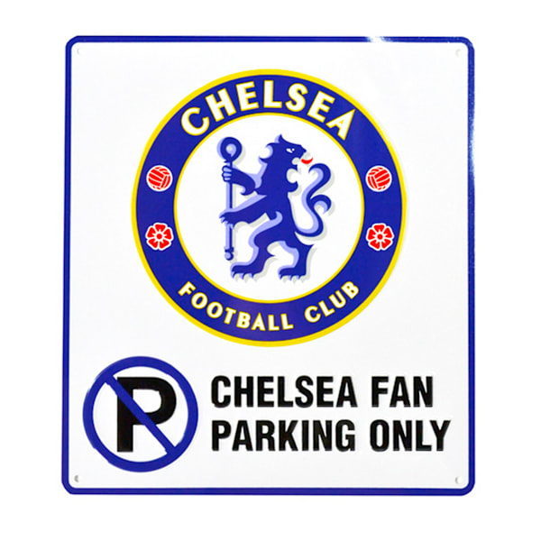 Chelsea FC Officiell fotbollsklubbsvapen Ingen parkeringsskylt En storlek Whi White/Blue One Size