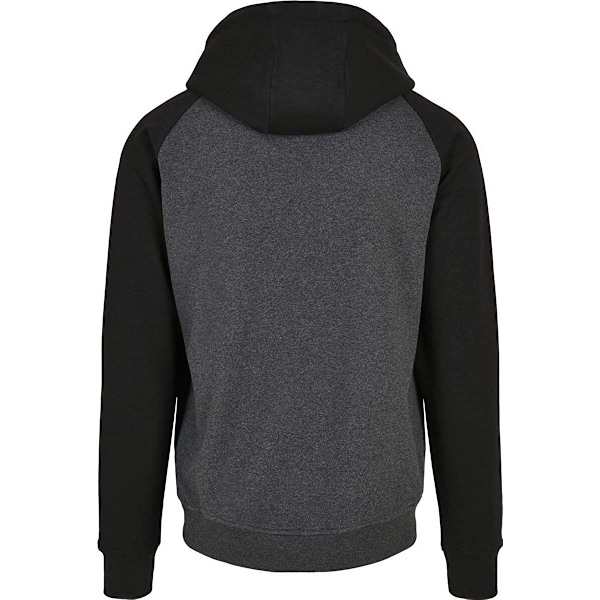 Bygg ditt varumärke Herr Basic Raglan Hoodie 3XL Charcoal/Svart Charcoal/Black 3XL