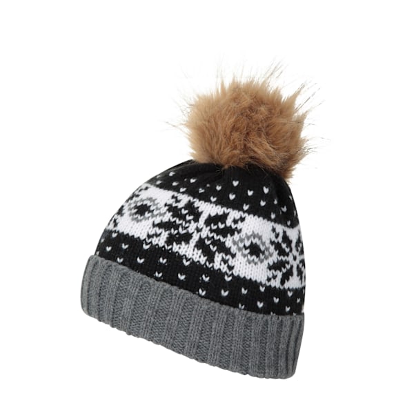 Mountain Warehouse Dam/Damer Fair Isle Pom Pom Beanie One Size Svart Black One Size