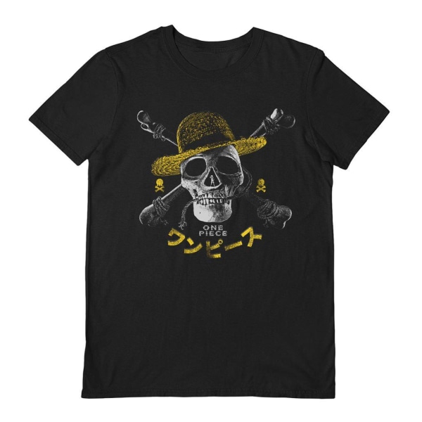 One Piece Unisex Vuxen Live Action Skull Hat T-shirt L Svart Black L