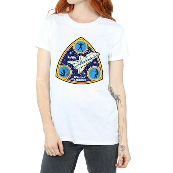 NASA Dam/Damer Classic Spacelab Life Science Bomull Boyfriend T-Shirt S Vit White S