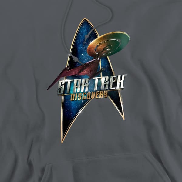 Star Trek: Discovery Herr Deco Hoodie L Kolgrå Charcoal L