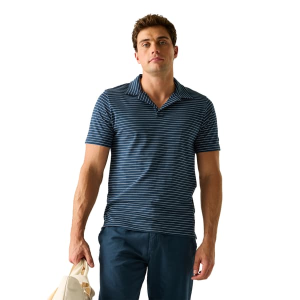 Regatta Herr Hadvo Randig Pikétröja S Moonlight Denim/Vit Moonlight Denim/White S