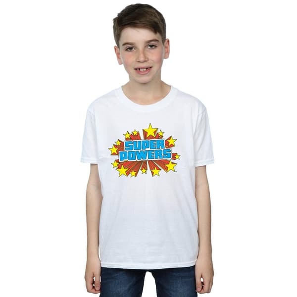 DC Comics Pojkar Super Powers Logotyp T-shirt 7-8 År Vit White 7-8 Years
