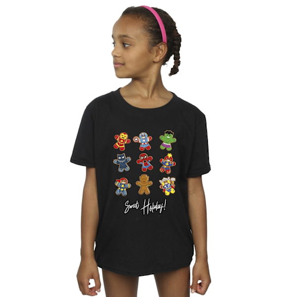 Marvel Girls Gingerbread Avengers Bomull T-shirt 9-11 år Svart Black 9-11 Years