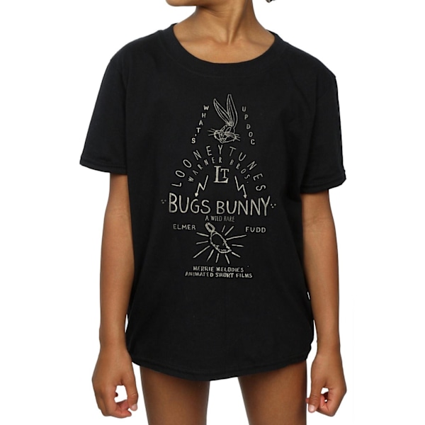 Looney Tunes Girls Bugs Bunny A Wild Hare Bomull T-shirt 5-6 år Black 5-6 Years