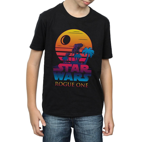 Star Wars Boys Rogue One Logo Sunset T-shirt 9-11 år Svart Black 9-11 Years