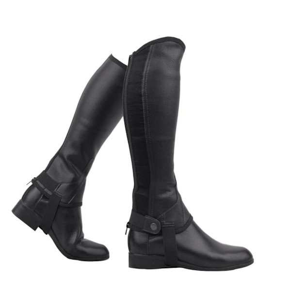 Saxon Unisex Equileather Half Chaps L Svart Black L
