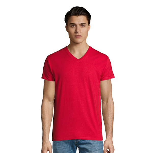 SOLS Herr Imperial V-ringad T-shirt L Röd Red L