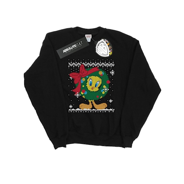 Looney Tunes Tweety Pie Jul Fair Isle Sweatshirt M B Black M