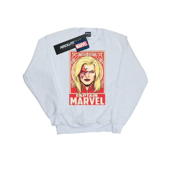 Marvel Girls Captain Marvel Ornament Sweatshirt 12-13 år Whi White 12-13 Years