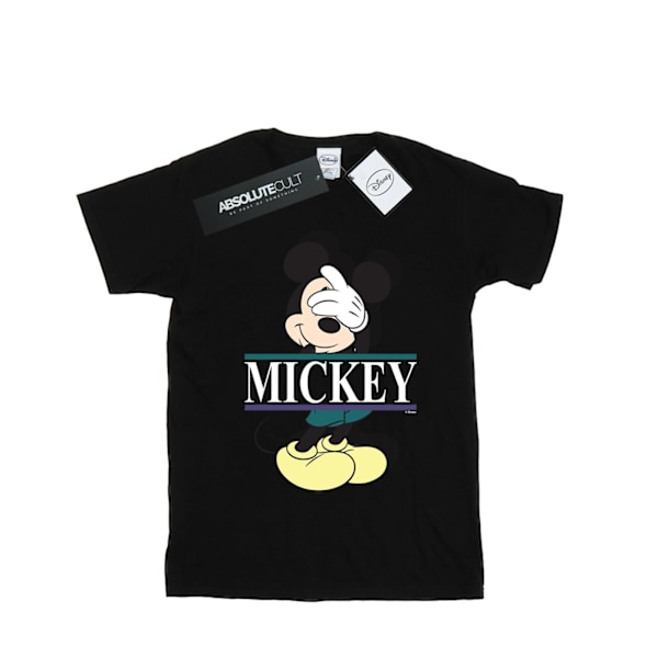 Disney Dam/Damer Mickey Mouse Letters Bomull Boyfriend T-Sh Black S