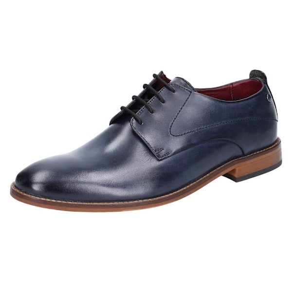 Base London Herr Script Tvättade Läder Oxford Skor 7 UK Navy Navy 7 UK