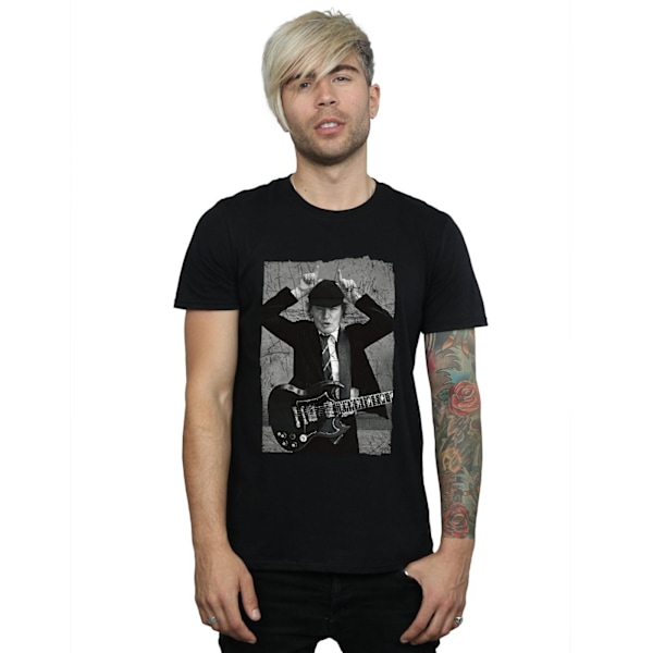 AC/DC Herr Angus Young Distressed Photo T-Shirt L Svart Black L
