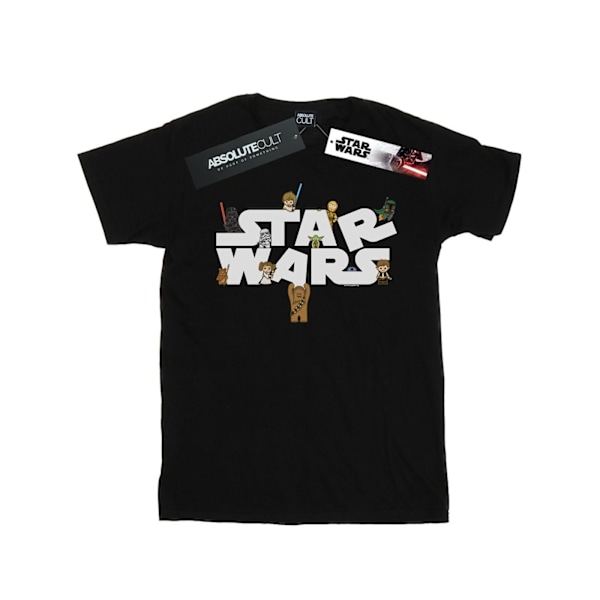 Star Wars Dam/Damer Kiddie Logo Bomull Boyfriend T-shirt 3X Black 3XL
