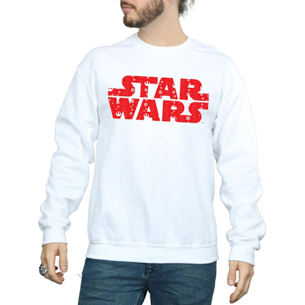 Star Wars Jultröja med logotyp för män, XXL, vit White XXL