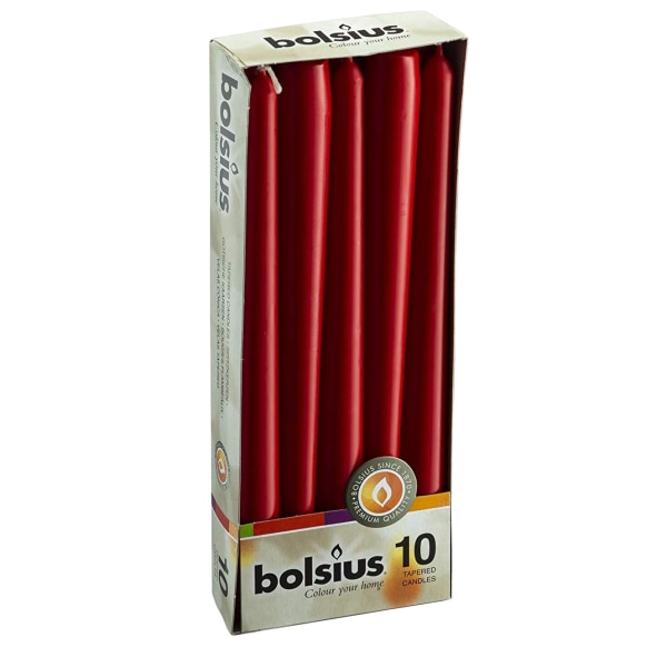 Bolsius avsmalnande ljus (förpackning med 10) One Size Röd Red One Size