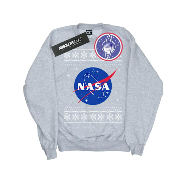 NASA Girls Classic Fair Isle Sweatshirt 7-8 år Sports Grey Sports Grey 7-8 Years