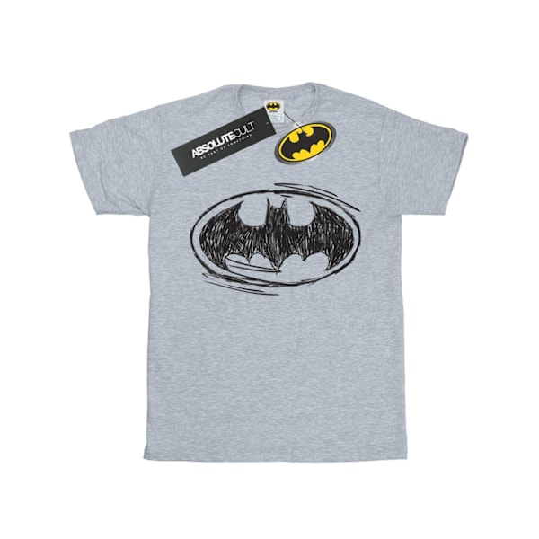 DC Comics Boys Batman Sketch Logo T-shirt 12-13 år Sports Grå Sports Grey 12-13 Years