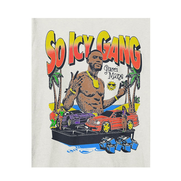Amplified Unisex Vuxen So Icy Gang Gucci Mane T-Shirt XS Vintag Vintage White XS
