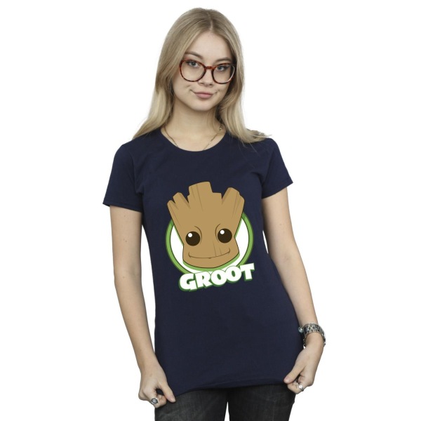 Guardians Of The Galaxy Dam/Ladies Groot Badge T-Shir i bomull Navy Blue L