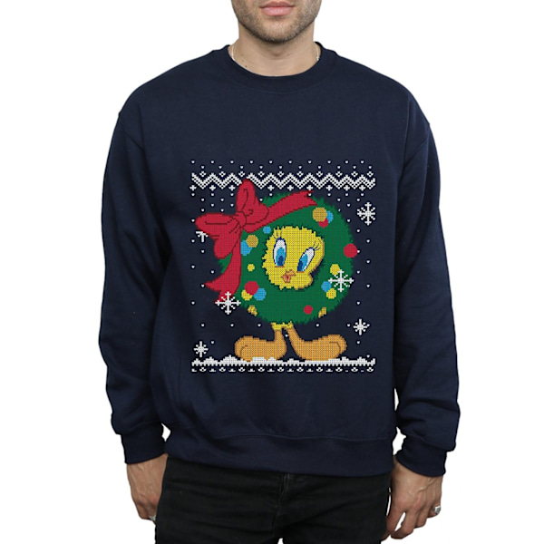 Looney Tunes Tweety Pie Jul Fair Isle Sweatshirt M N Navy Blue M