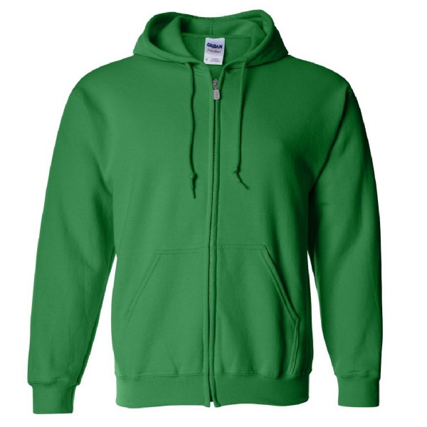 Gildan Heavy Blend Unisex Vuxen Full Zip Sweatshirt Top Irish Green 2XL