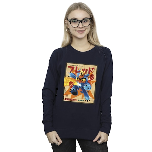 Disney Dam/Kvinnor Big Hero 6 Baymax Fred Tidnings-Sweatshirt Navy Blue S