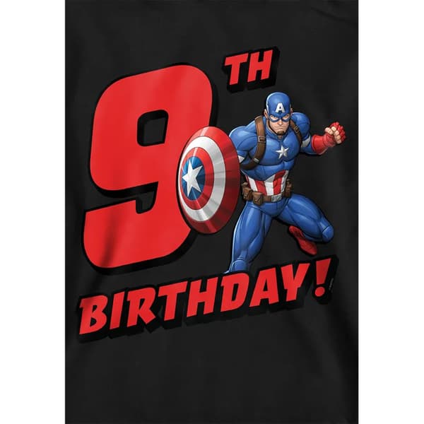 Captain America Barn/Barn Pull Over 9-årsdag Huvtröja 9- Black 9-11 Years