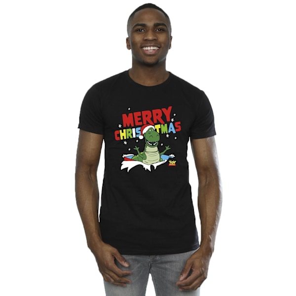 Disney Mens Toy Story Rex Christmas Burst T-Shirt XL Svart Black XL