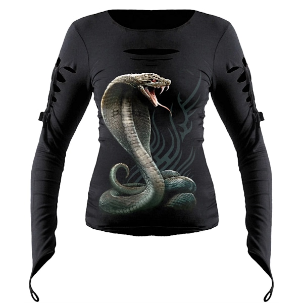 Spiral Direct Dam/Kvinnor Orm Tattoo Långärmad T-shirt Black S