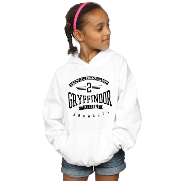 Harry Potter Tjejer Gryffindor Keeper Hoodie 5-6 År Vit White 5-6 Years