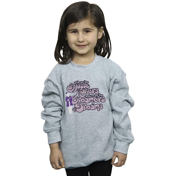 Willy Wonka Girls Dreamers Text Sweatshirt 12-13 år Sports G Sports Grey 12-13 Years