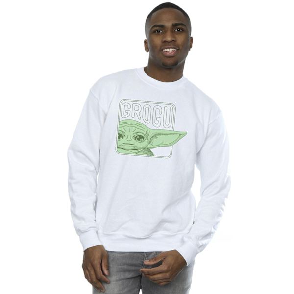 Star Wars Herr The Mandalorian Grogu Box Sweatshirt L Vit White L