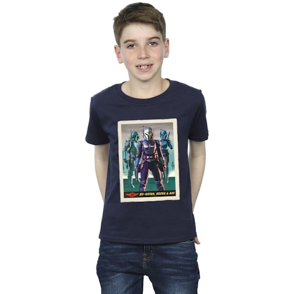 Star Wars Boys The Mandalorian Bo-Katan Koska och Axe T-shirt 7 Navy Blue 7-8 Years