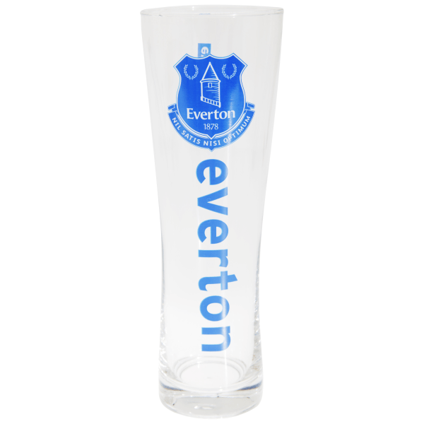 Everton FC Official Wordmark Football Crest Peroni Pint Glass O Clear One Size