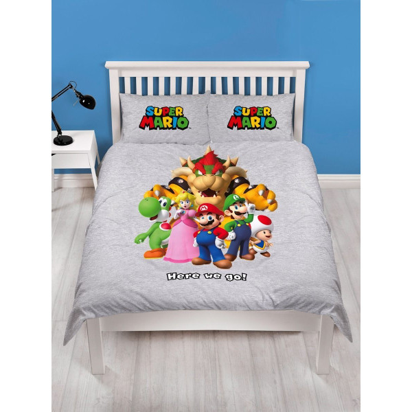 Super Mario Bros Here We Go! Cover Set /Multik Grey/Multicoloured Double