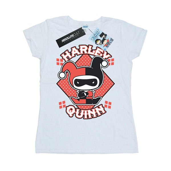 DC Comics Dam/Kvinnor Chibi Harley Quinn Badge Bomull T-shirt White XXL