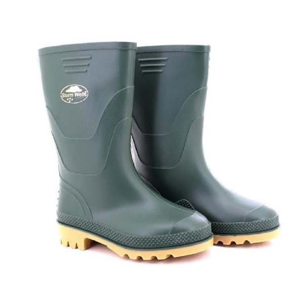 StormWells Barn/Junior Wellingtons 4 UK Grönt Green 4 UK