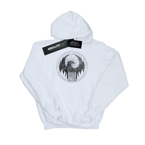 Fantastiska vidunder Mäns Distressed Magical Congress Hoodie 3XL Wh White 3XL
