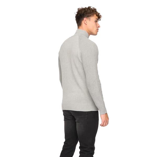 Crosshatch Herr Birchin Stickad Heldragkedja Tröja XL Grå Grey XL