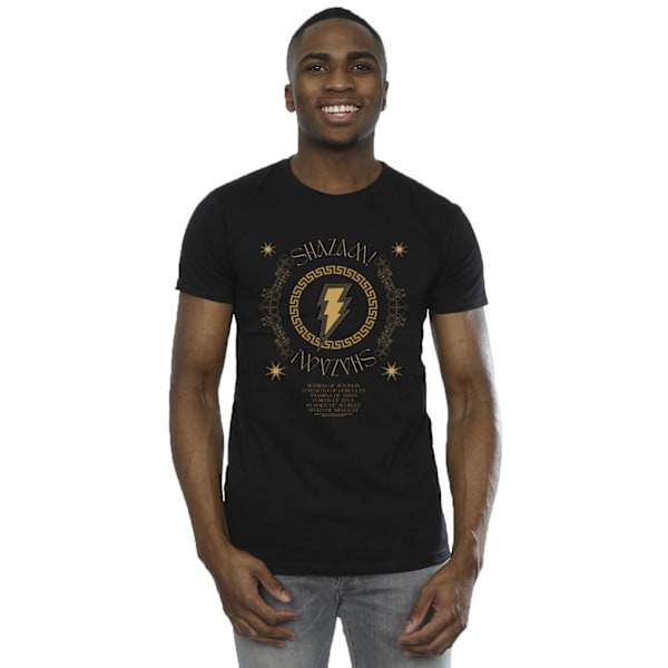 DC Comics Herr Shazam Fury Of The Gods Golden Spiral Bröst T-Sh Black 3XL