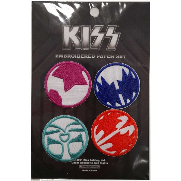 Kiss Mini Icons Iron On Patch Set (paket med 4) One Size Multicol Multicoloured One Size