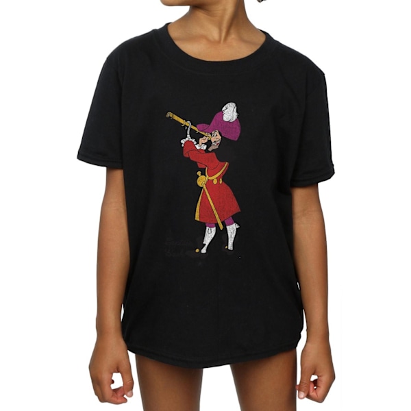 Disney Girls Peter Pan Classic Captain Hook Bomull T-shirt 12-1 Black 12-13 Years