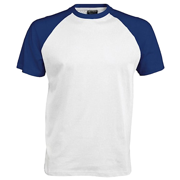Kariban Herr Kortärmad Baseball T-shirt M Vit/Royal White/Royal M