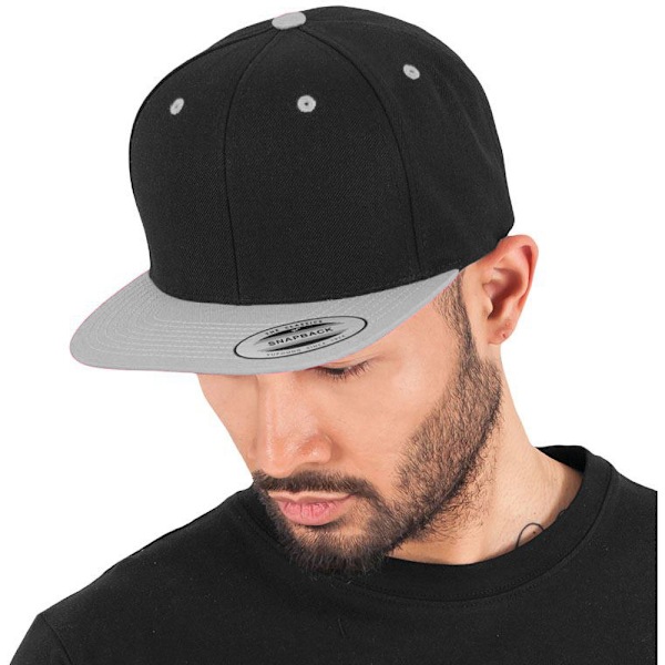 Yupoong herr The Classic Premium Snapback 2-Tone keps One Size B Black/ Silver One Size