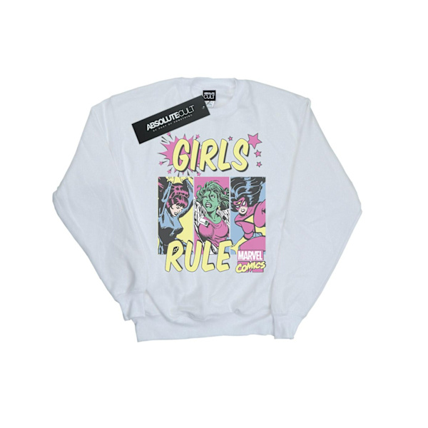 Marvel Comics Girls Rule Sweatshirt 9-11 år Vit White 9-11 Years